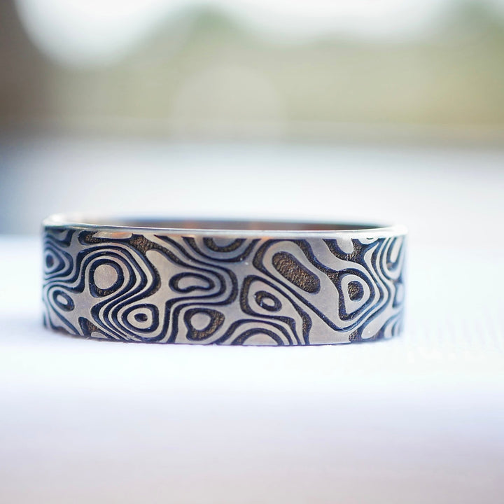 Beauty Ring Damascus deep engraving