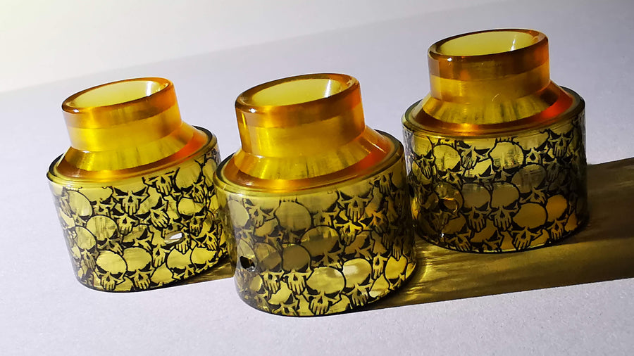 Top Cap ultem gravé pour Hadaly RDA - Engraved Top Caps Hadaly RDA ReseT Skulls